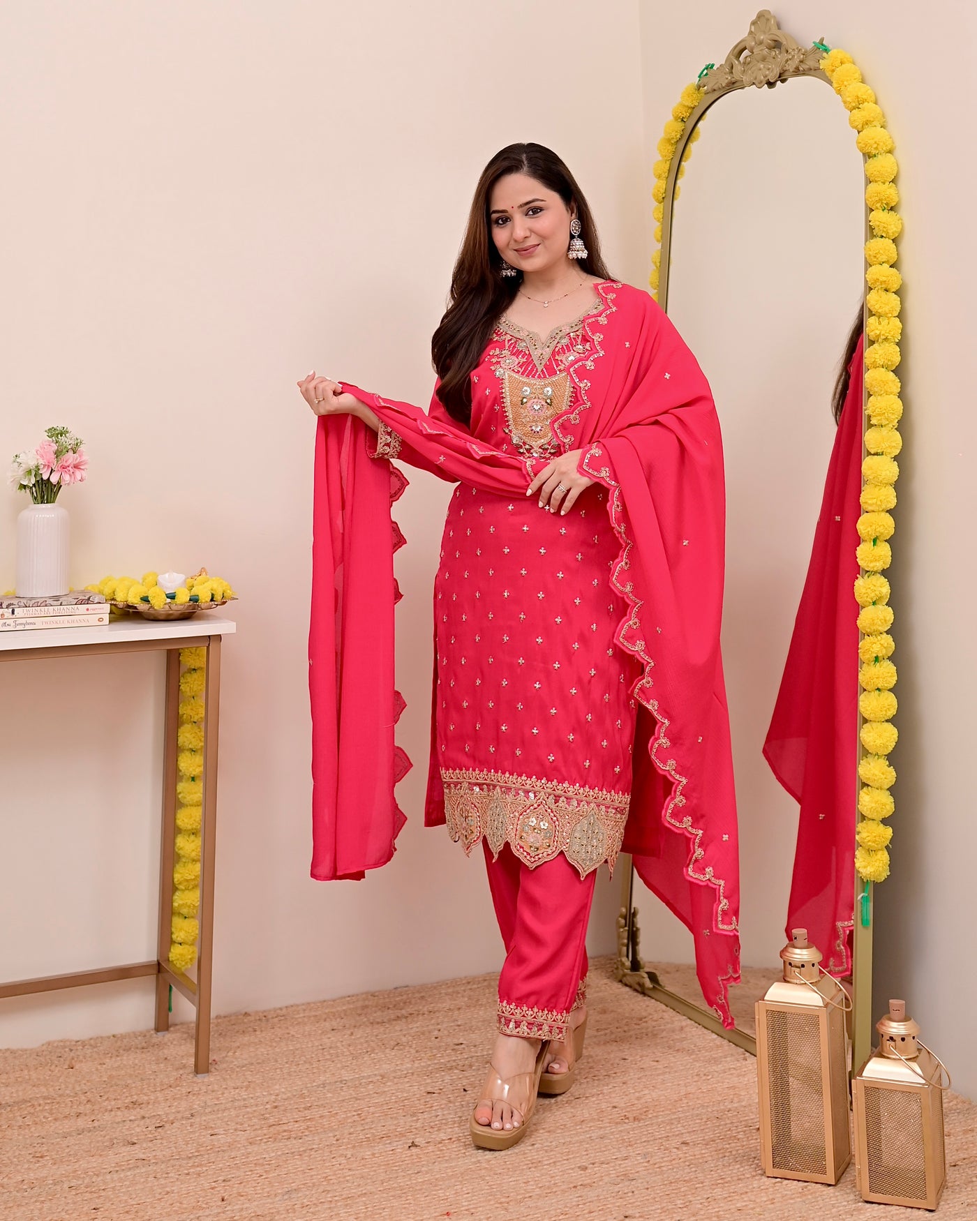 Noor-e-Rani Chanderi Silk Handwork Festive Suit