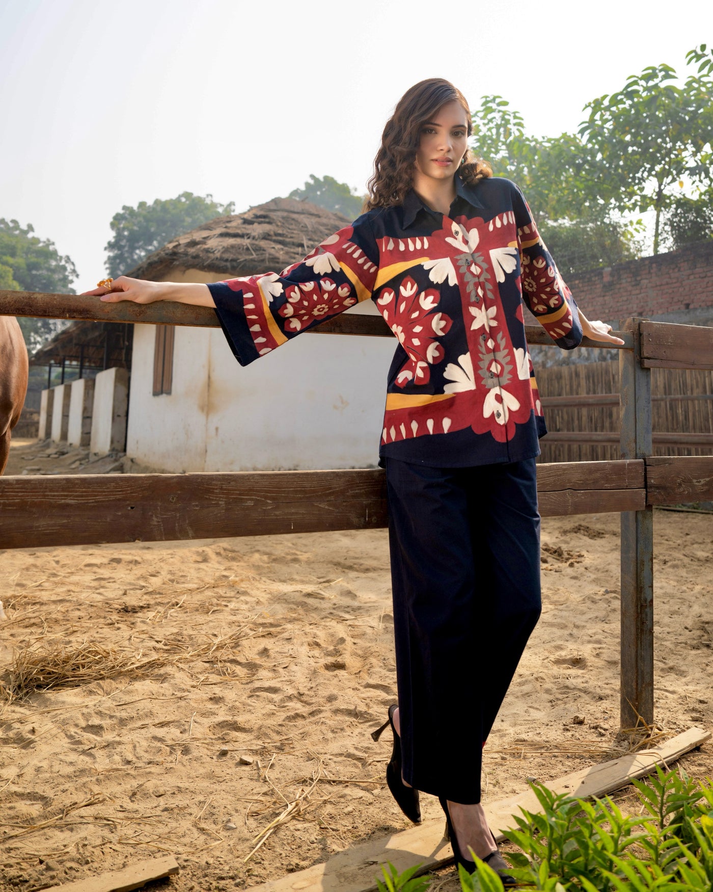 Black Bohemian Printed Cotton Co-ord