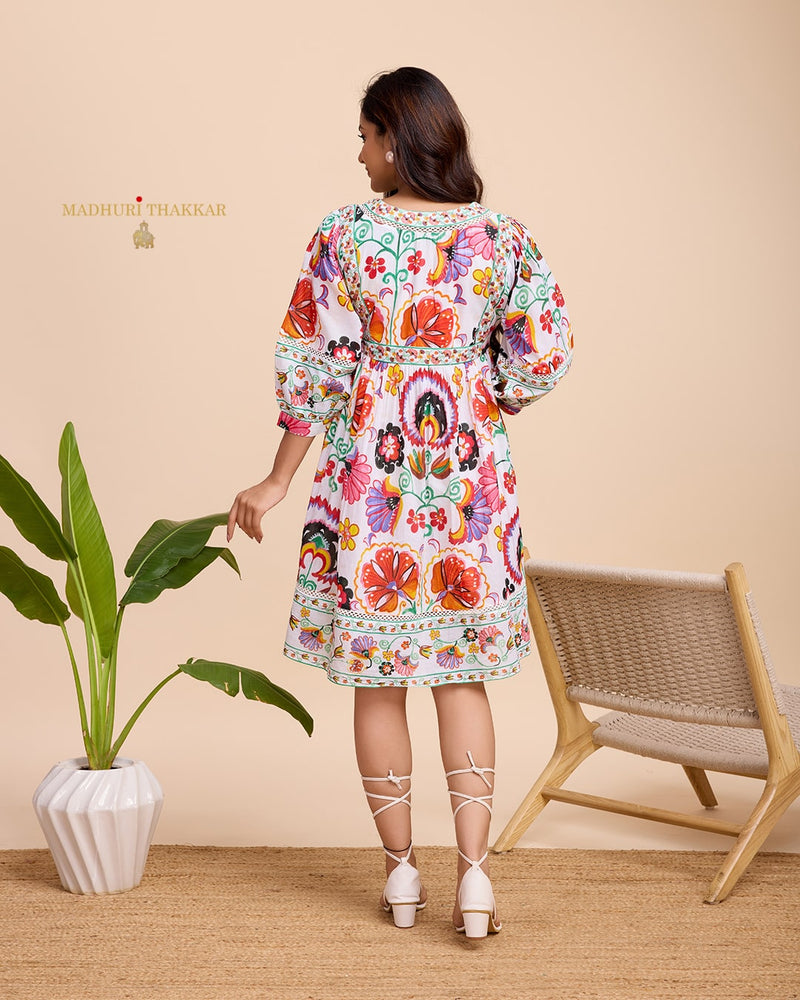 Multi Color Handwork Cotton Dress