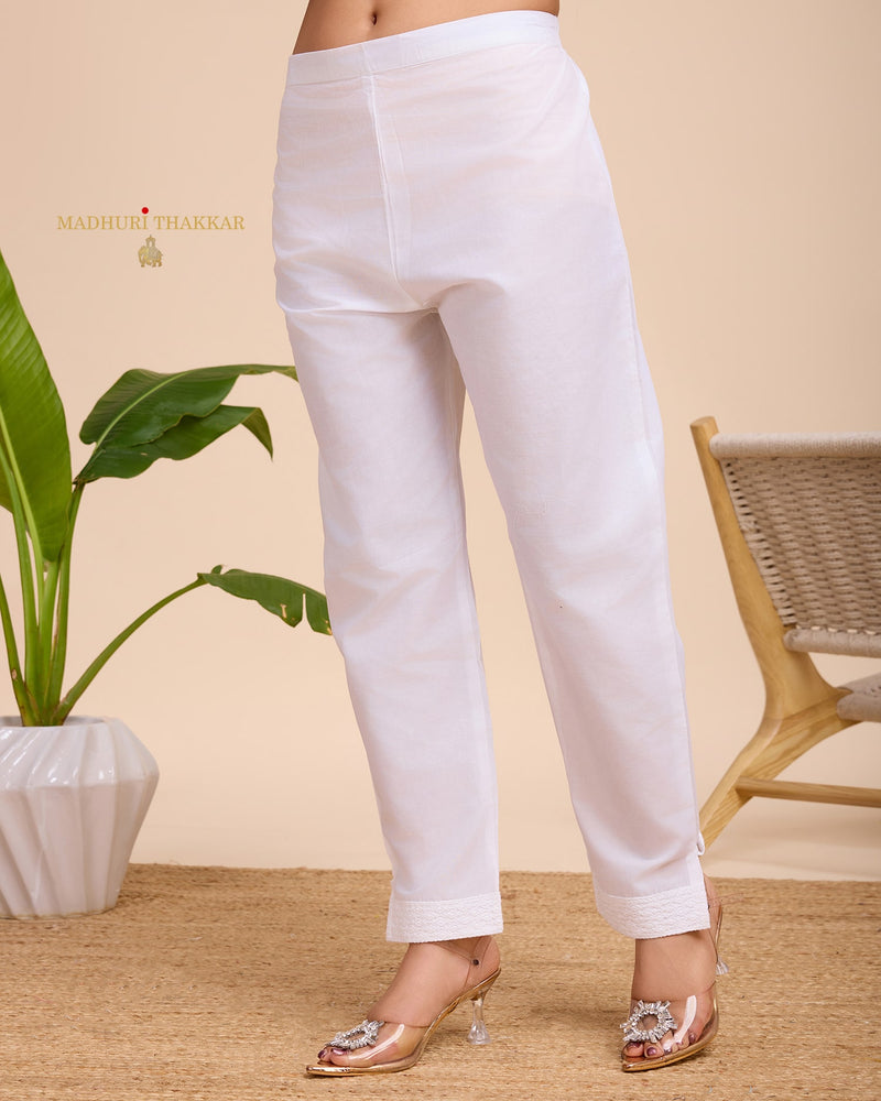 White Lucknowi Suit Set