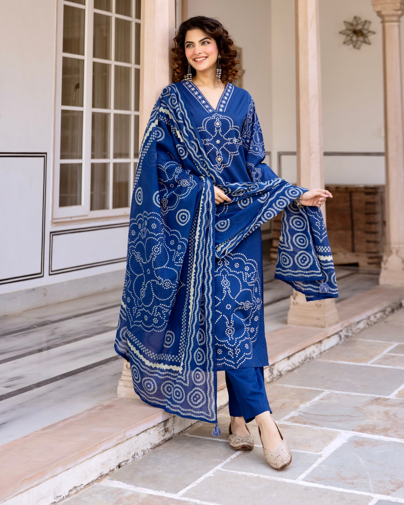 Sapphire Bandhej Premium Cotton Suit
