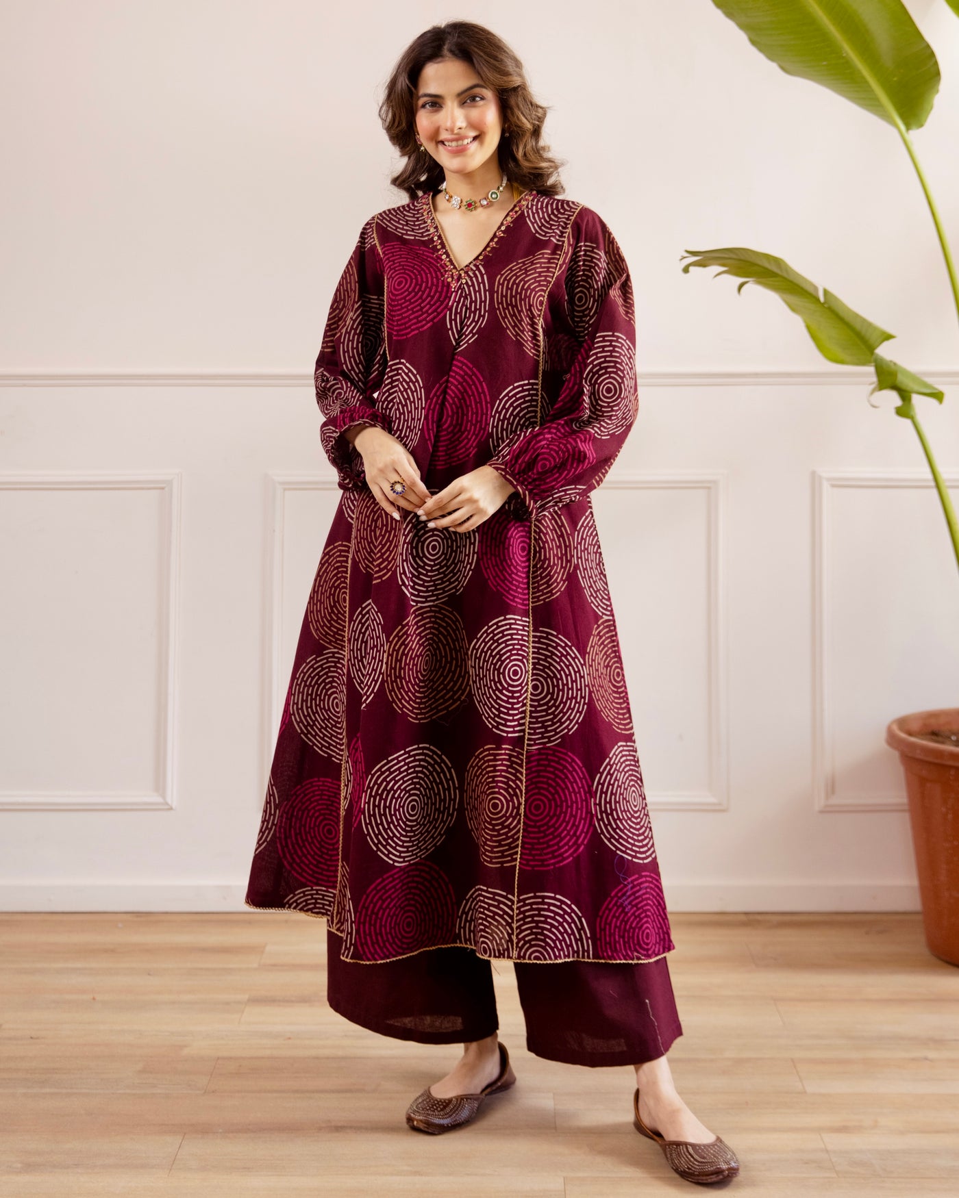 Mulberry Mandala A Line Cotton Kurta Set
