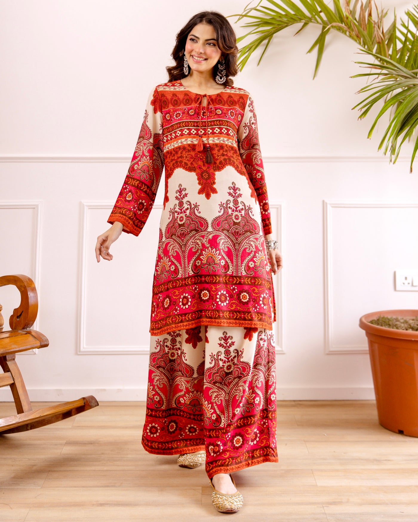 Saffron Rani Boho Paisley Cotton Co-ord
