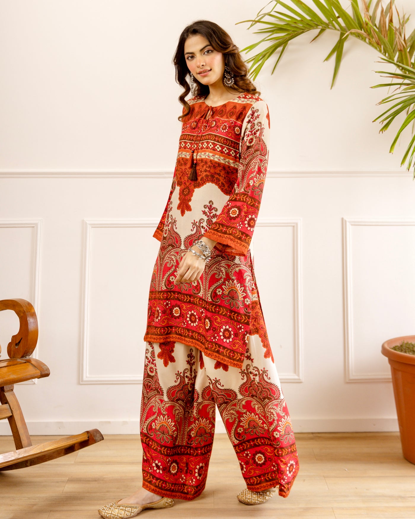 Saffron Rani Boho Paisley Cotton Co-ord