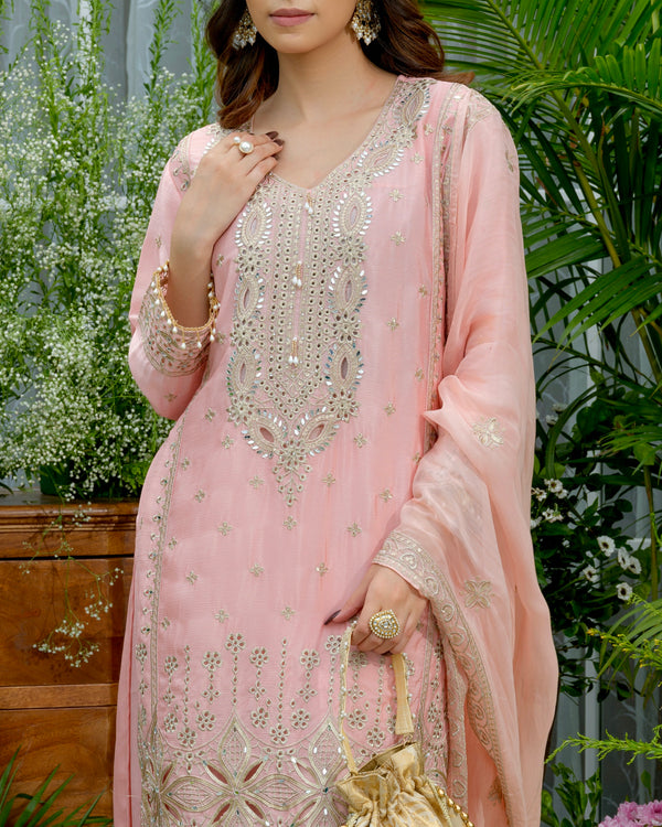 Sunehri Gulbahaar Pakistani Chinnon Schiffli Festive Suit