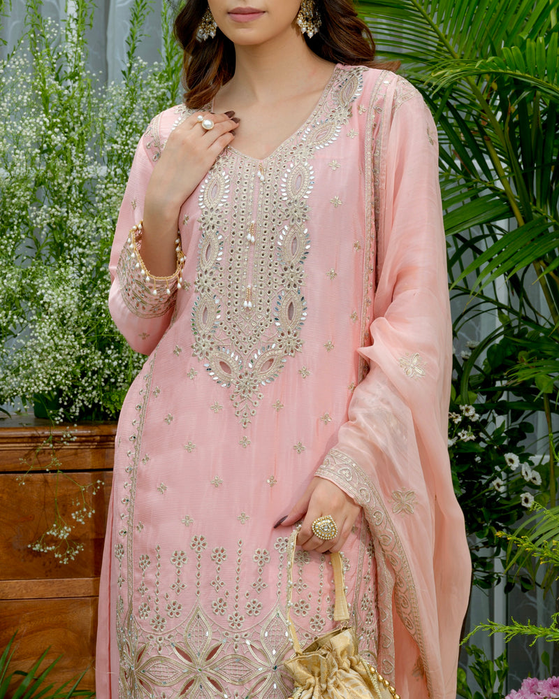Sunehri Gulbahaar Pakistani Chinnon Schiffli Festive Suit