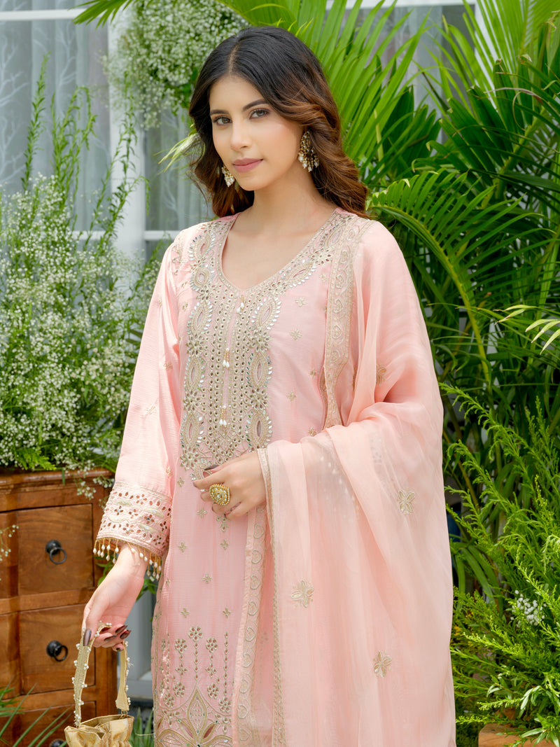 Sunehri Gulbahaar Pakistani Chinnon Schiffli Festive Suit