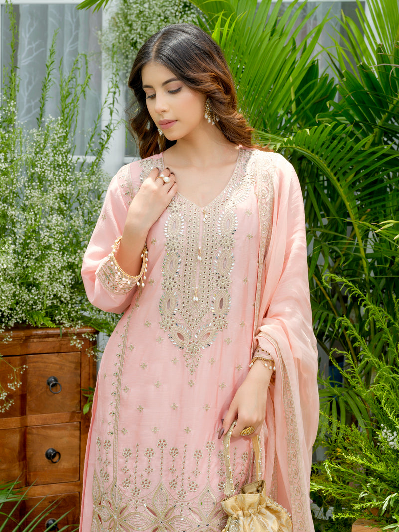 Sunehri Gulbahaar Pakistani Chinnon Schiffli Festive Suit