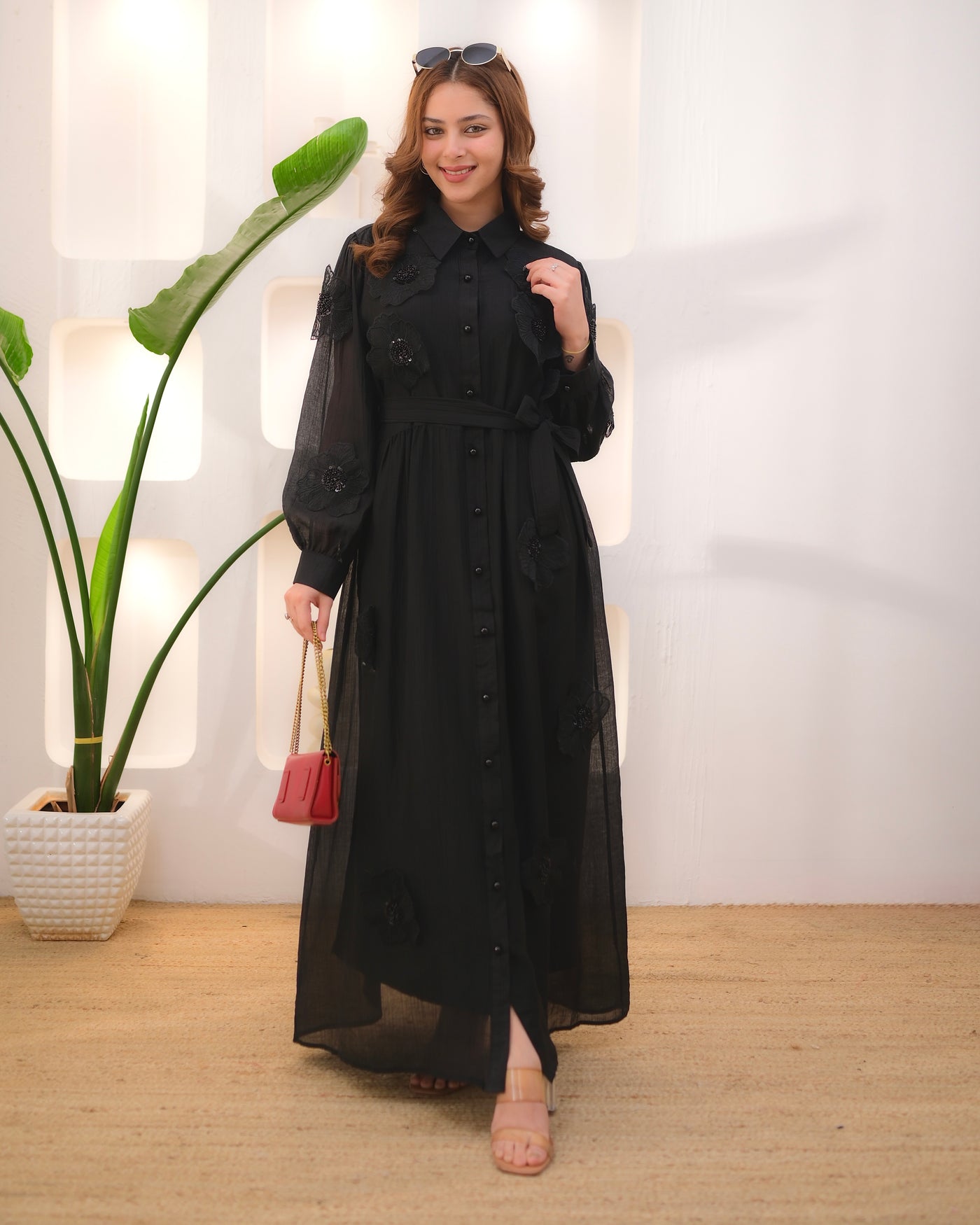 Black Muse Floral Applique Work Designer Premium Cotton Dress For Women –  Label Madhuri Thakkar