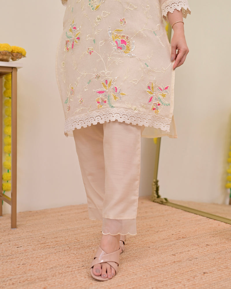 Pearl Petals Shimmer Crush Threadwork Festive Co-ord