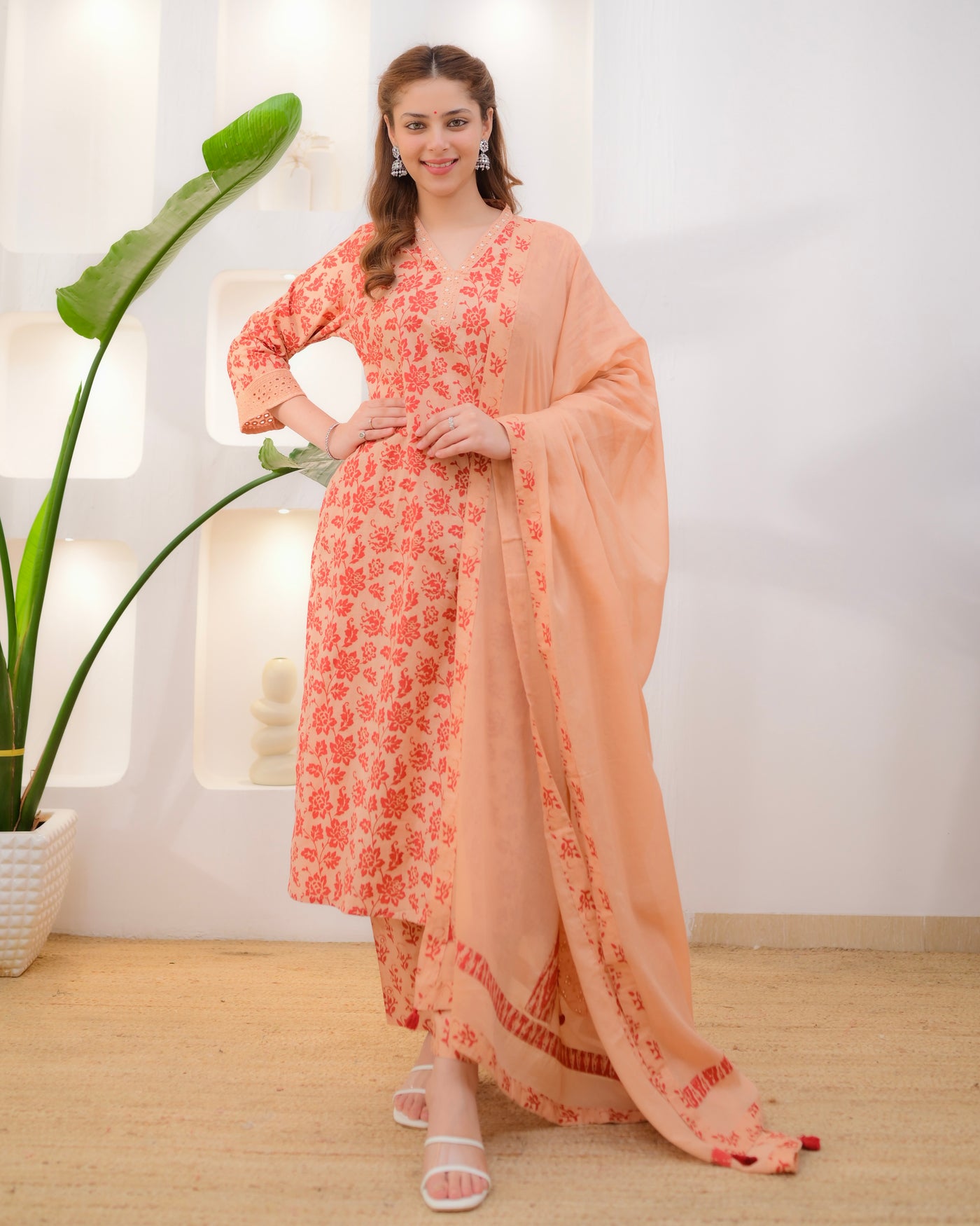 Gulpeach Grace Premium Cotton Schiffli Suit
