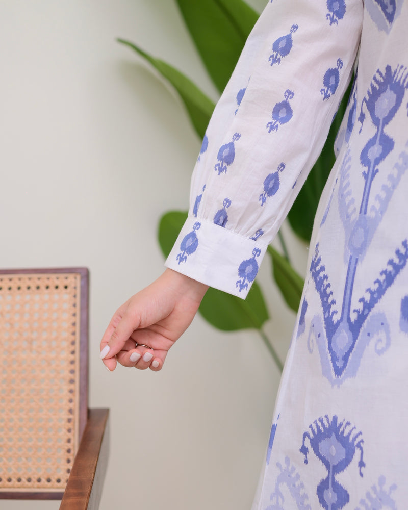 Blue White Baroque Premium Cotton Co-ord