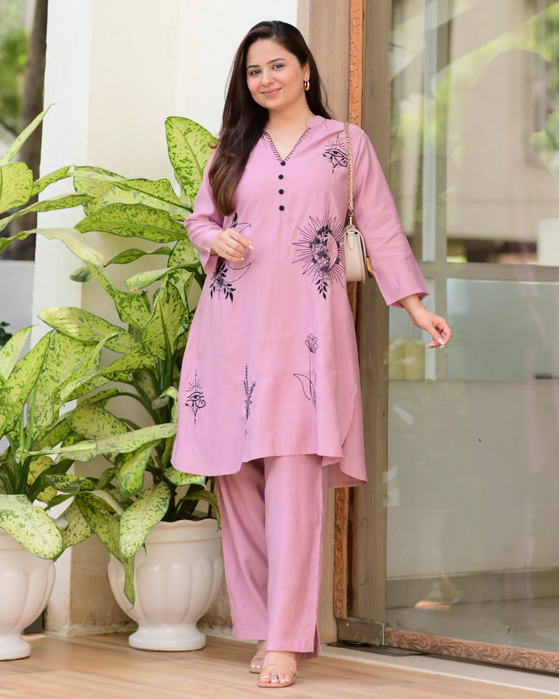 Mauve Lunar Threadwork Classic Co-ord