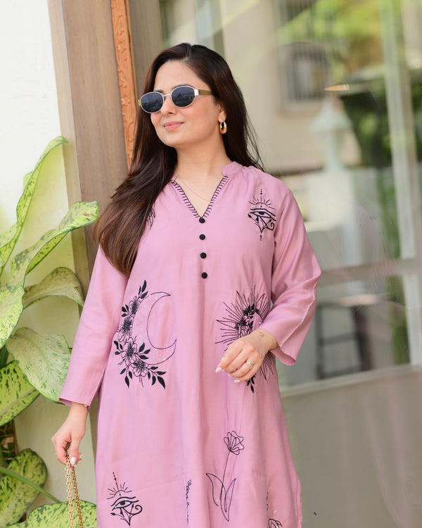 Mauve Lunar Threadwork Classic Co-ord
