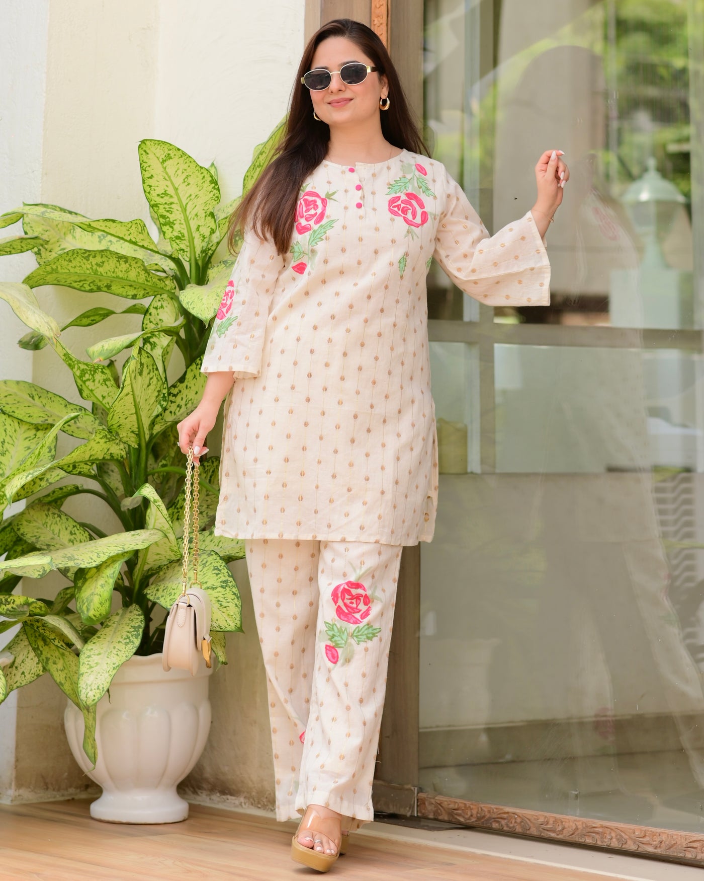 Ivory Rose Festive Flora Cotton Co-ord