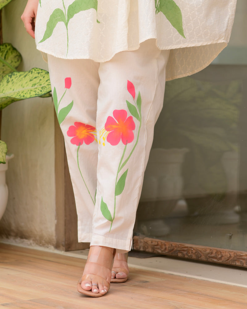 Ivory Bloom Bliss Cotton Kaftan Co-ord