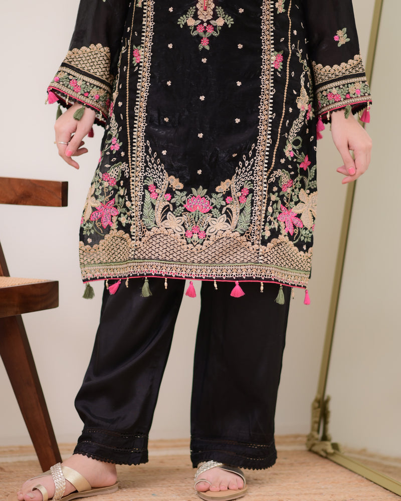 Black Pakistani Threadwork Goldcrush Festive Suit