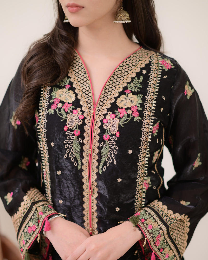 Black Pakistani Threadwork Goldcrush Festive Suit