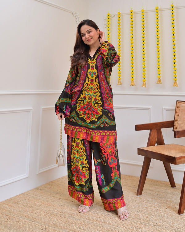 Black Mystic Bloom Cotton Co-ord