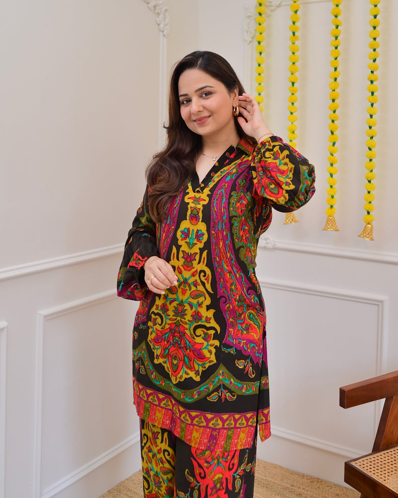 Black Mystic Bloom Cotton Co-ord