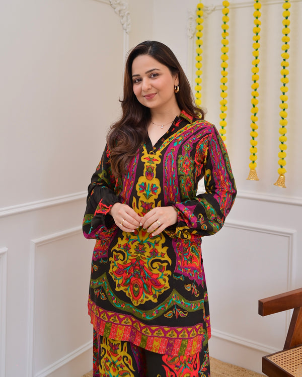 Black Mystic Bloom Cotton Co-ord