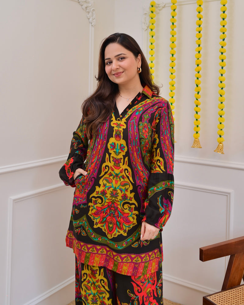 Black Mystic Bloom Cotton Co-ord