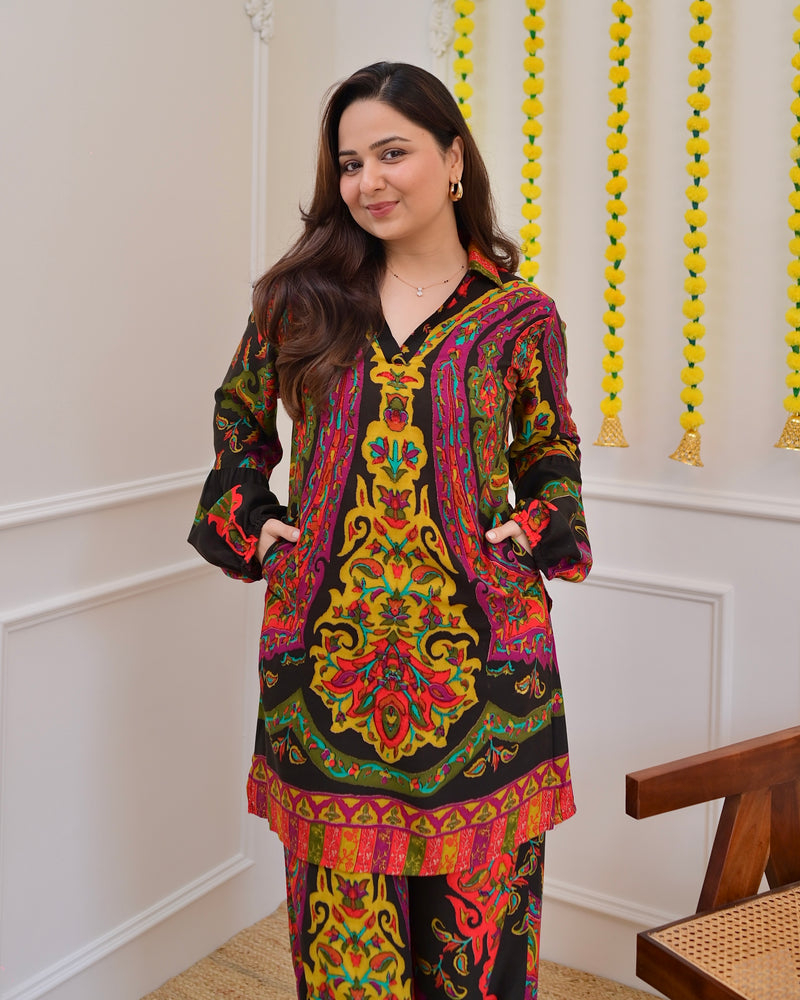 Black Mystic Bloom Cotton Co-ord