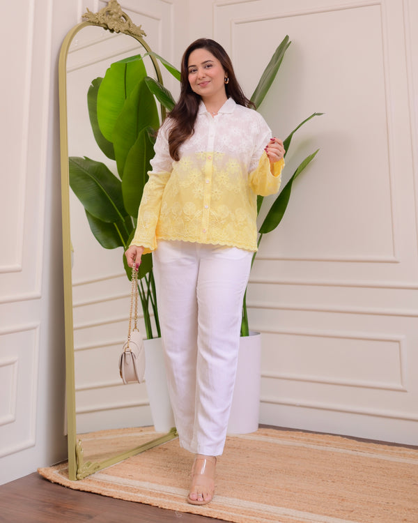 Yellow Ombre Threadwork Shirt