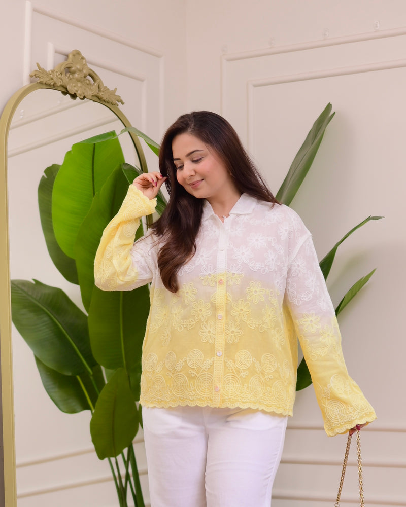Yellow Ombre Threadwork Shirt