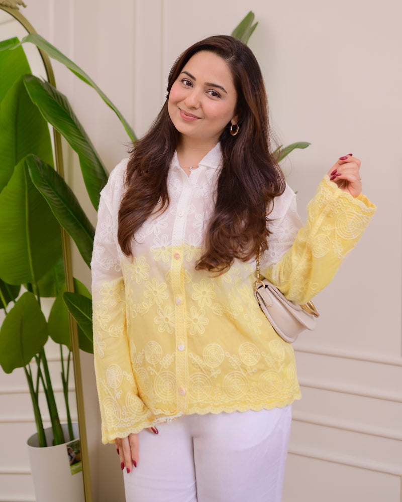 Yellow Ombre Threadwork Shirt