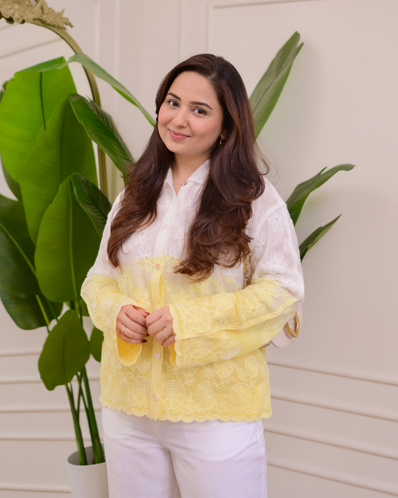 Yellow Ombre Threadwork Shirt