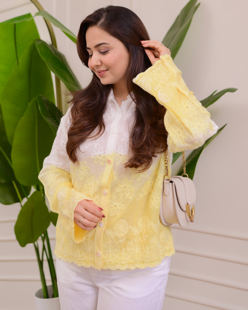 Yellow Ombre Threadwork Shirt