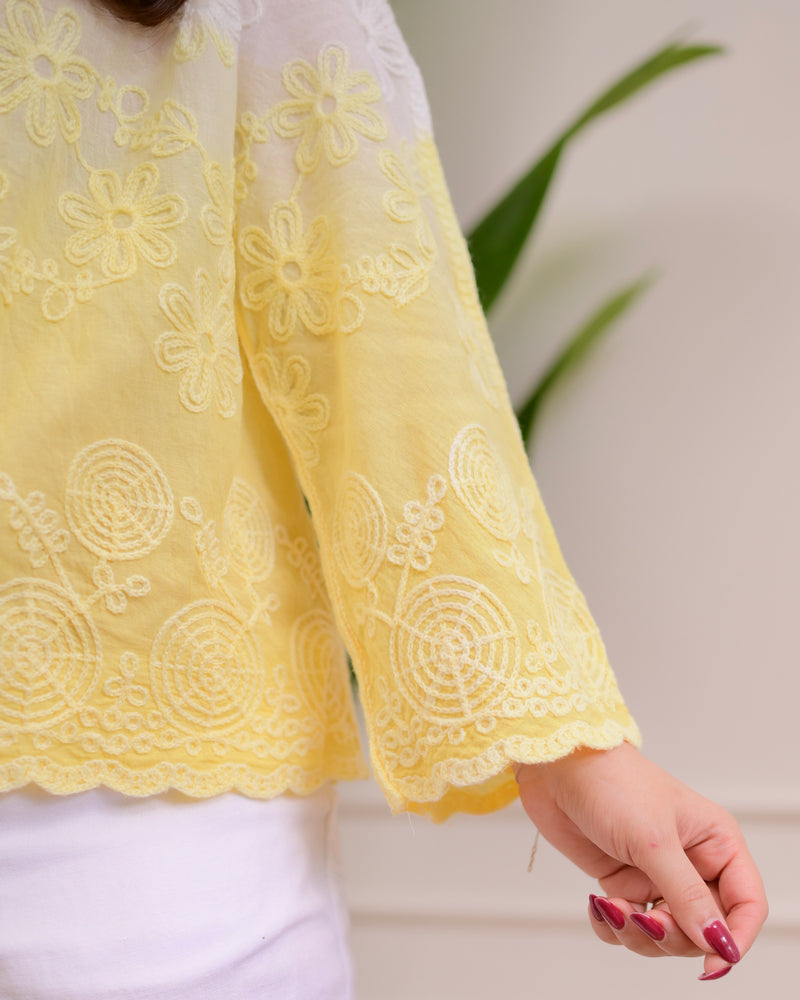 Yellow Ombre Threadwork Shirt
