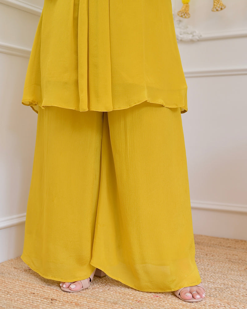 Yellow Handwork Chinnon Festive Co-ord