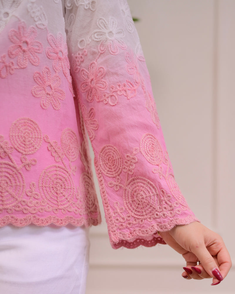 Pink Ombre Threadwork Shirt