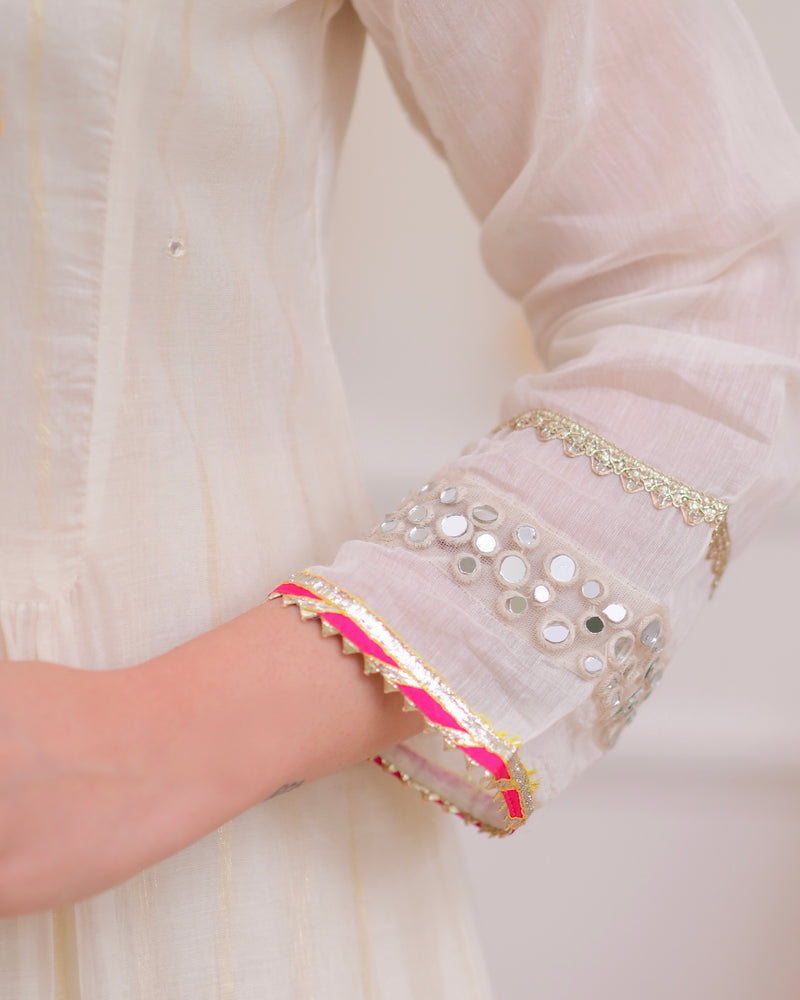 Pearl Meadow Handwork Mul Chanderi Festive Suit