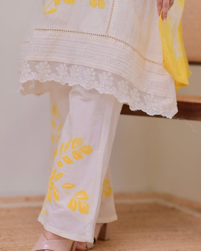 Lemon Bloom Handwork Pakistani Suit