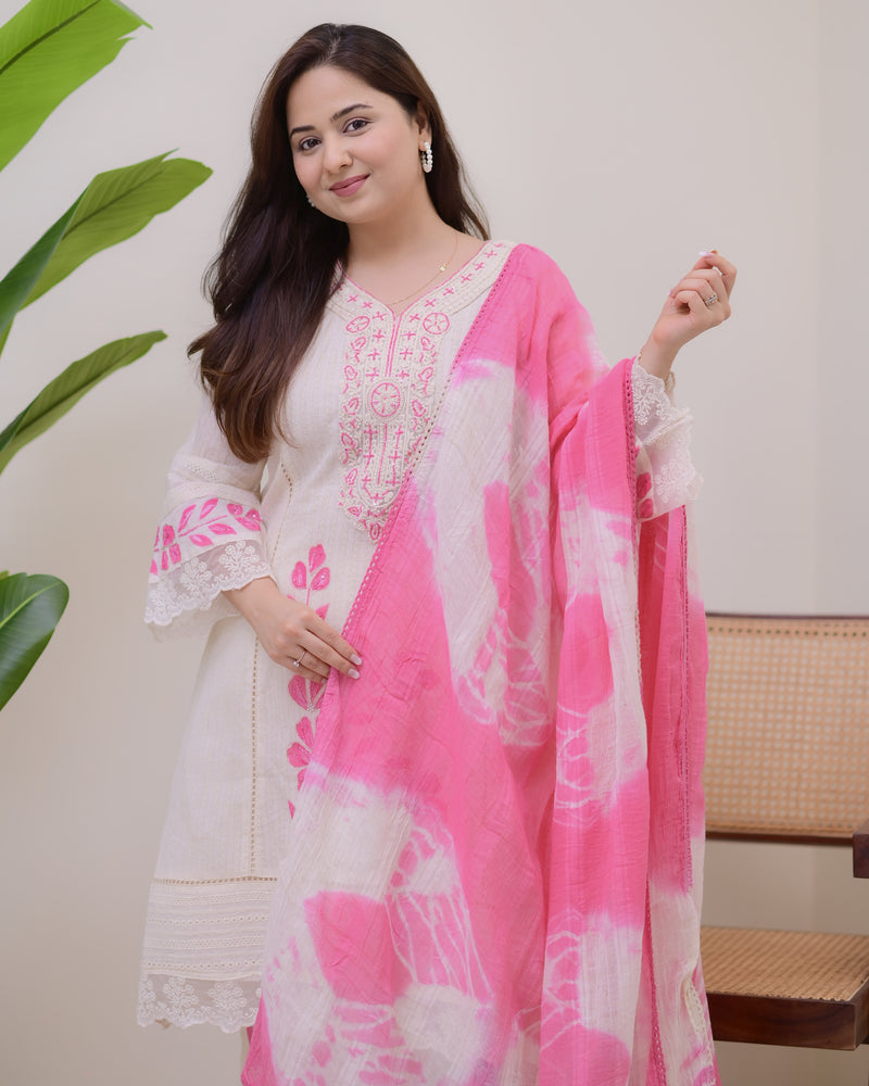 Pink Blush Bloom Handwork Pakistani Suit