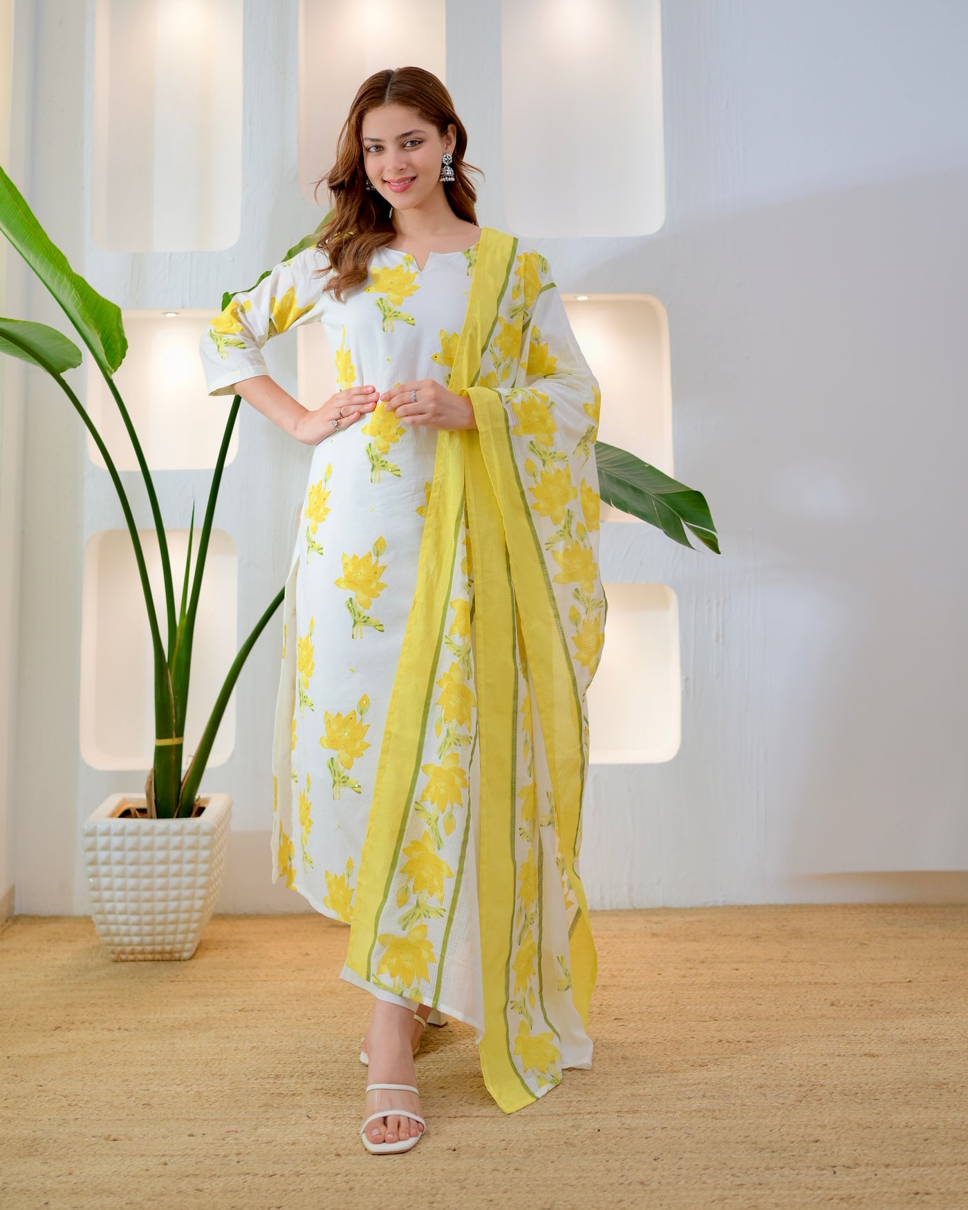 Yellow Bloom Premium Cotton Suit