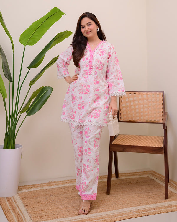 Pink Petals & Pearl Cotton Co-ord