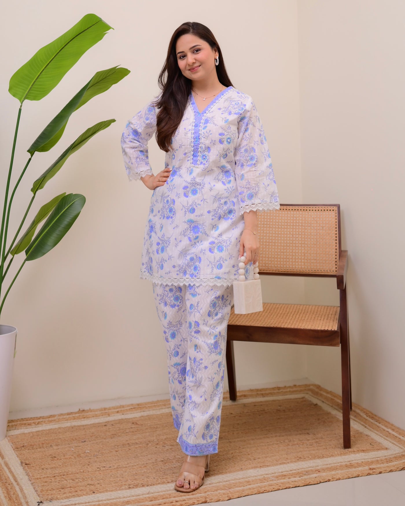 Blue Petals & Pearl Cotton Co-ord