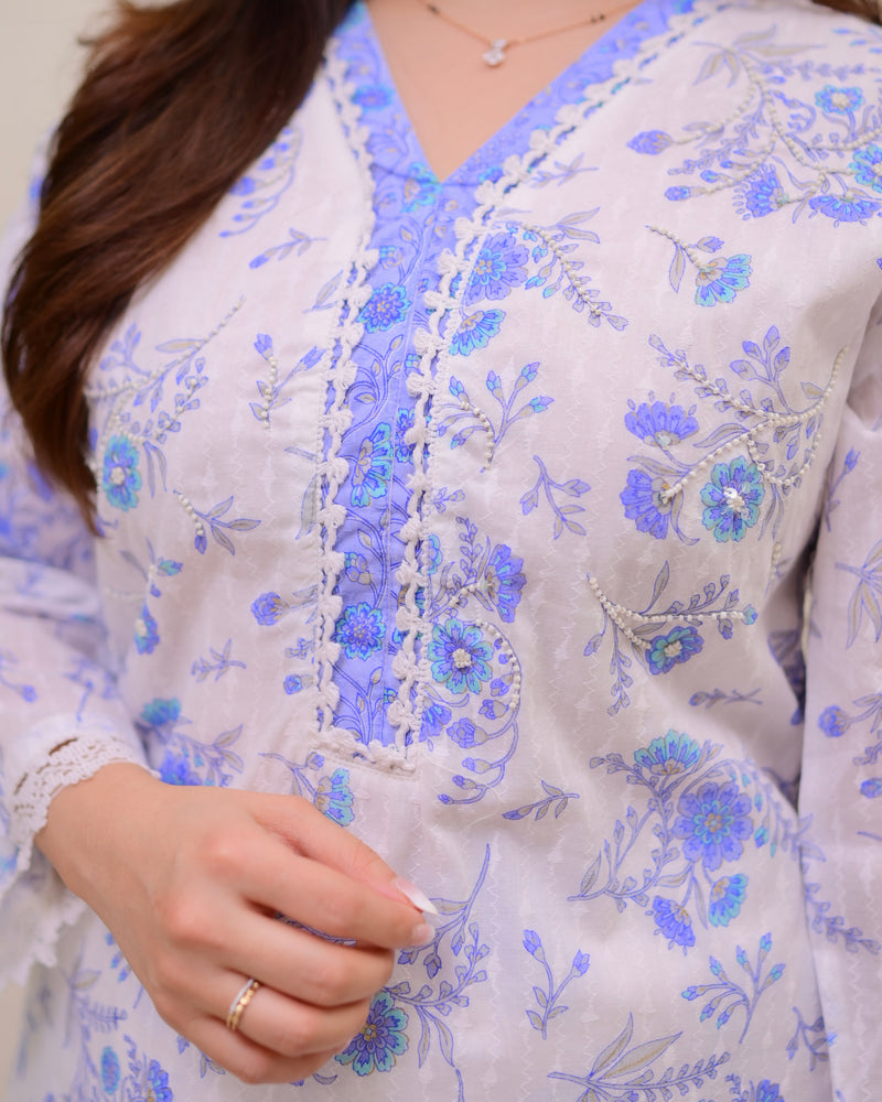 Blue Petals & Pearl Cotton Co-ord