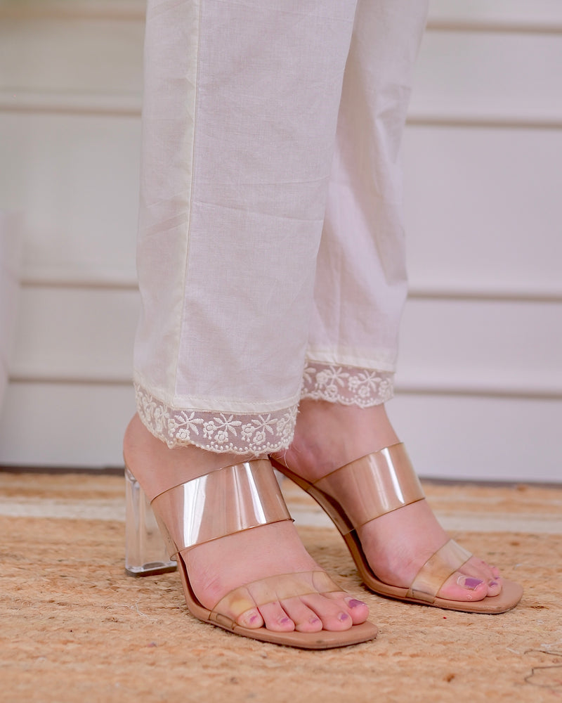 Ivory Schiffli Threadwork Pakistani Co-ord