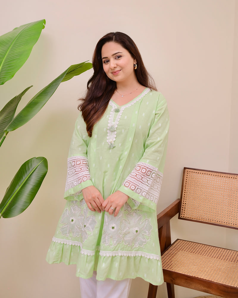 Mint Meher Handwork A Line Kurta Set