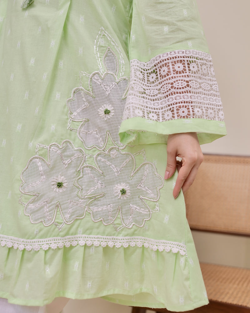 Mint Meher Handwork A Line Kurta Set
