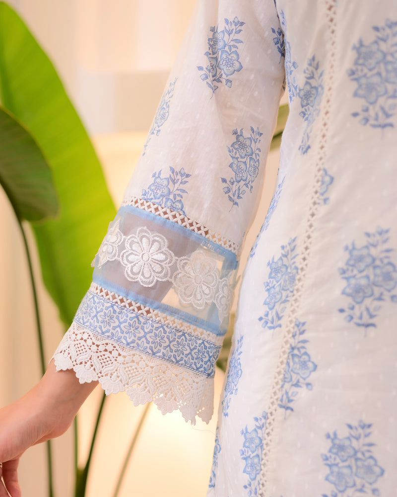 Powder Blue Gulzaar Premium Cotton Suit