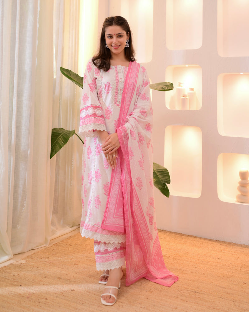 Blush Pink Gulzaar Premium Cotton Suit