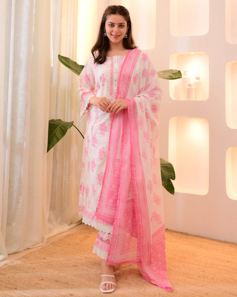 Blush Pink Gulzaar Premium Cotton Suit