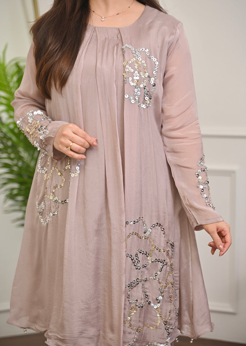 Rose Mauve Chinnon Handwork Festive Co-ord