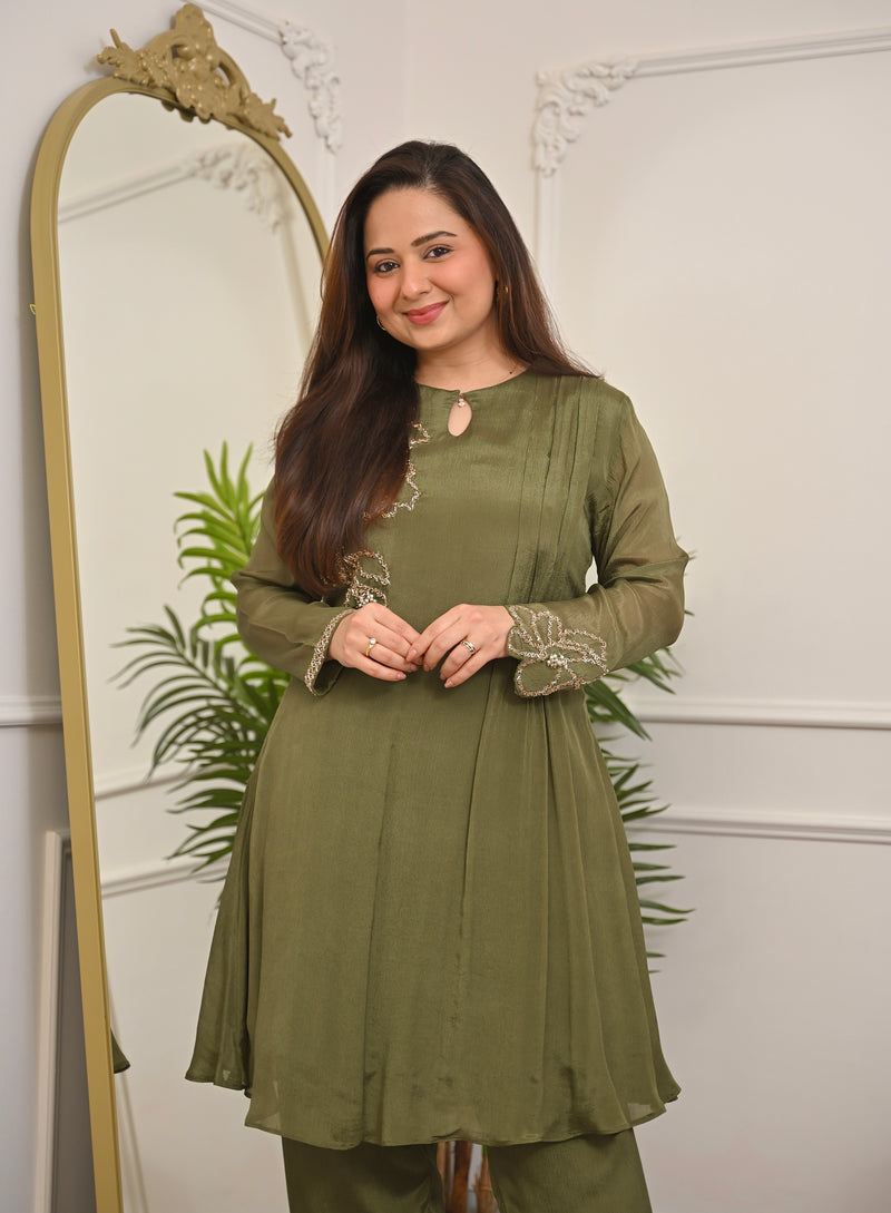 Olive Muse Chinnon Handwork Festive Co-ord